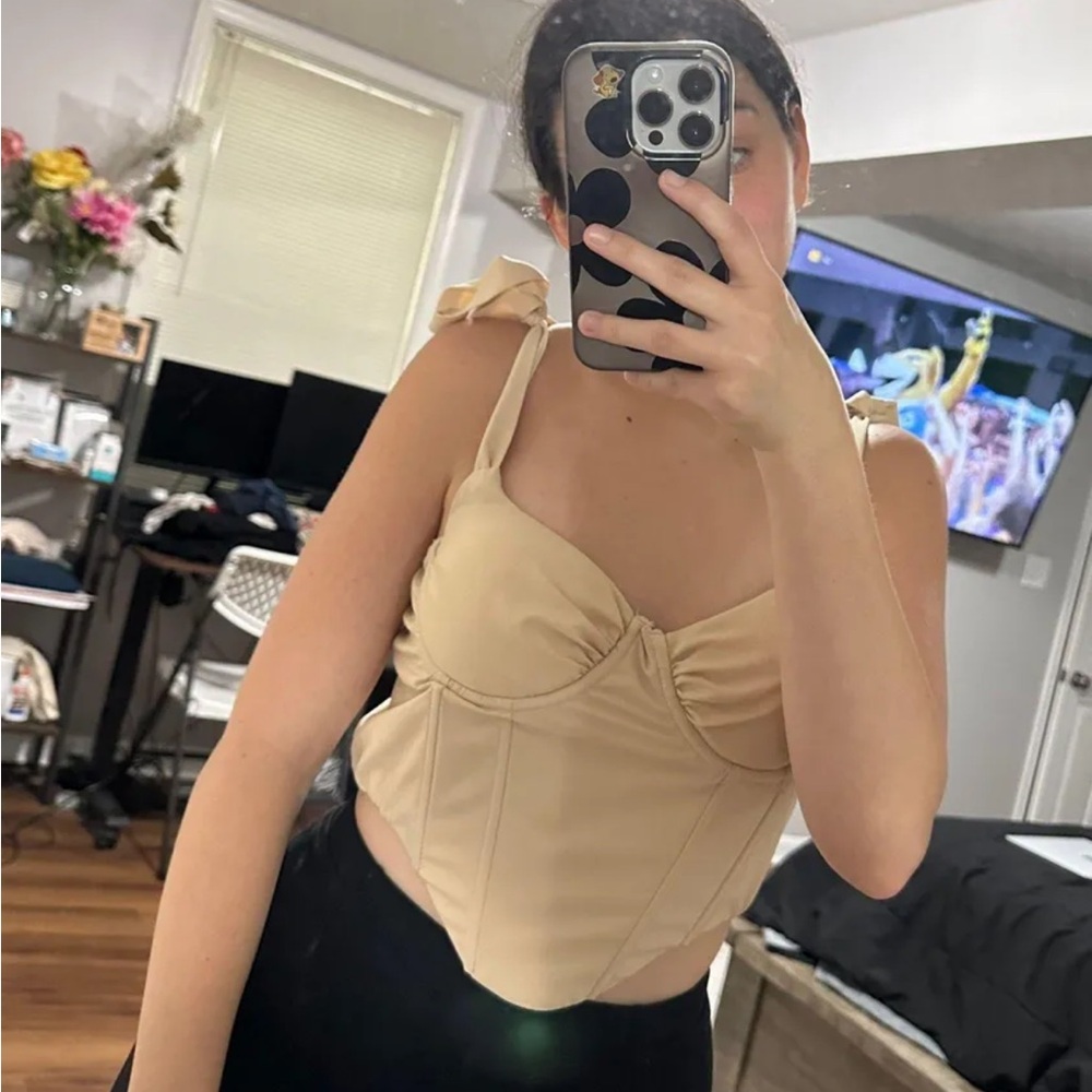 Cream Corset Cami Top